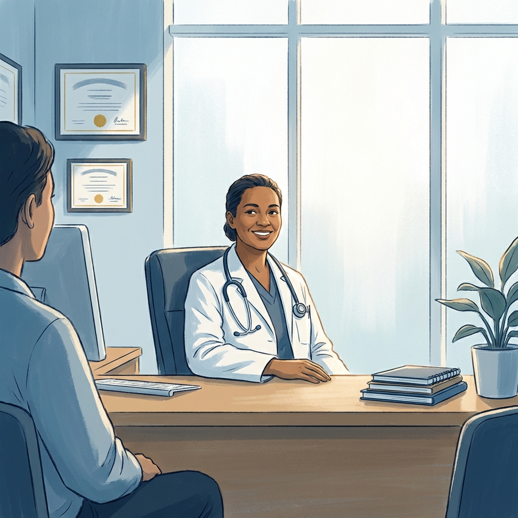Trusted doctor in a modern office — guide to how to find a top doctor in your area