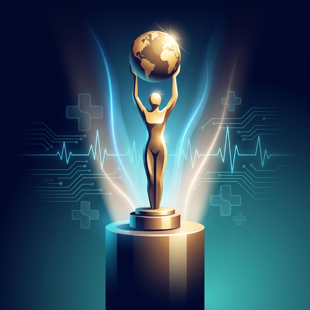 Gold award trophy representing medical technology award category nominees in 2026 healthcare innovation recognition