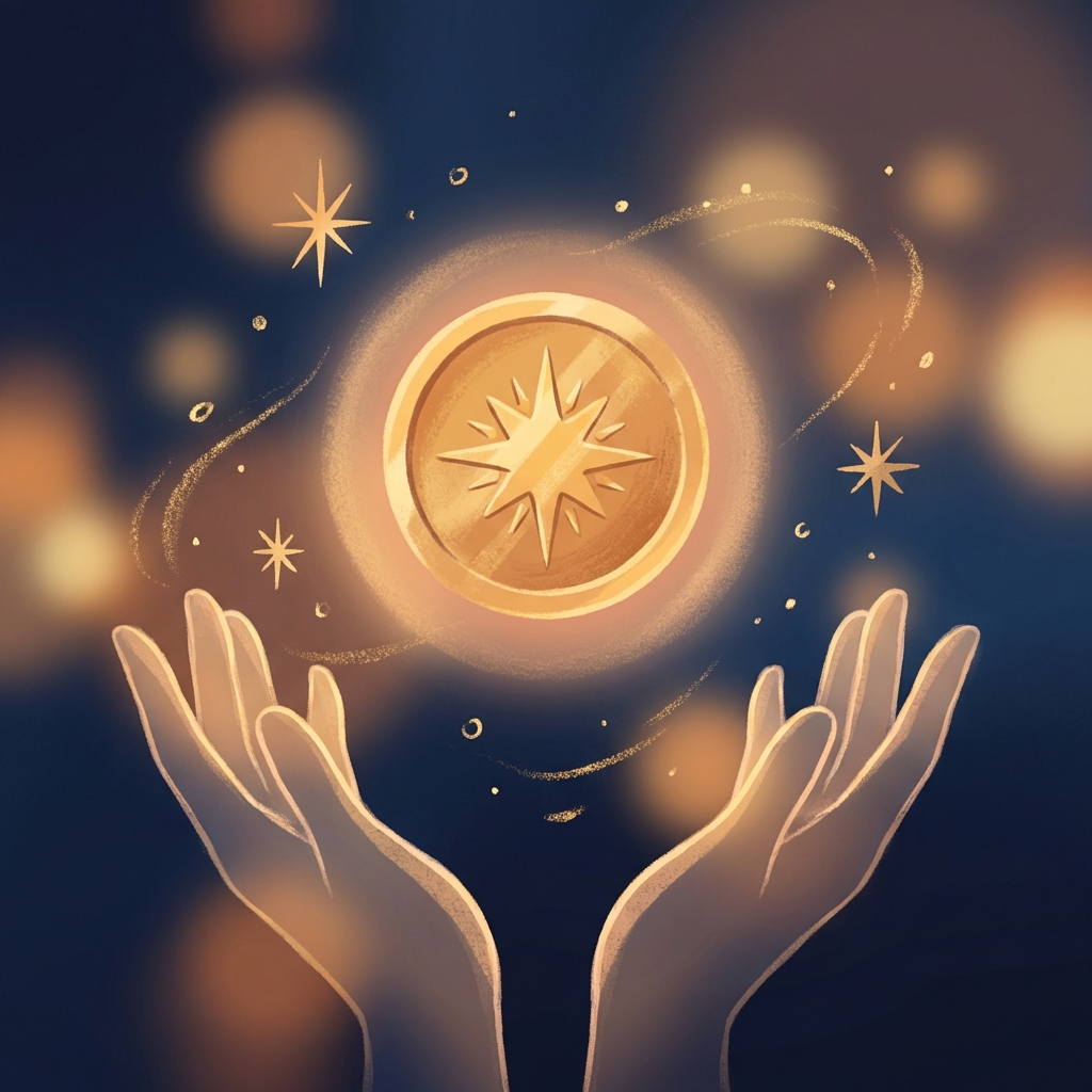 Glowing gold award medallion representing a patient recommendation award for doctors, surrounded by warm light