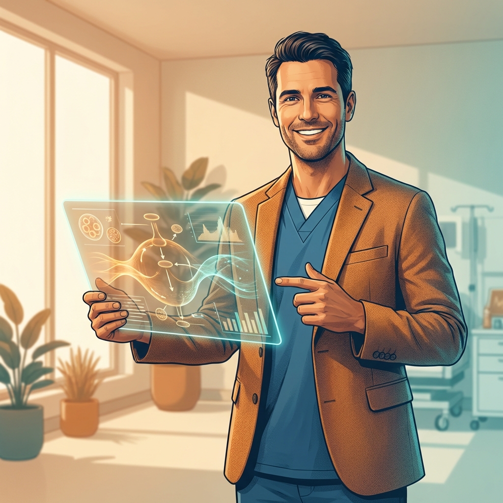 Metabolic health doctor reviewing digital wellness data — expert advice on insulin resistance for patients