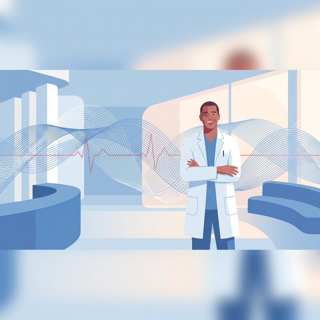 Doctor smiling confidently in modern clinic, representing cardiovascular disease prevention tips doctors prioritize in 2026.