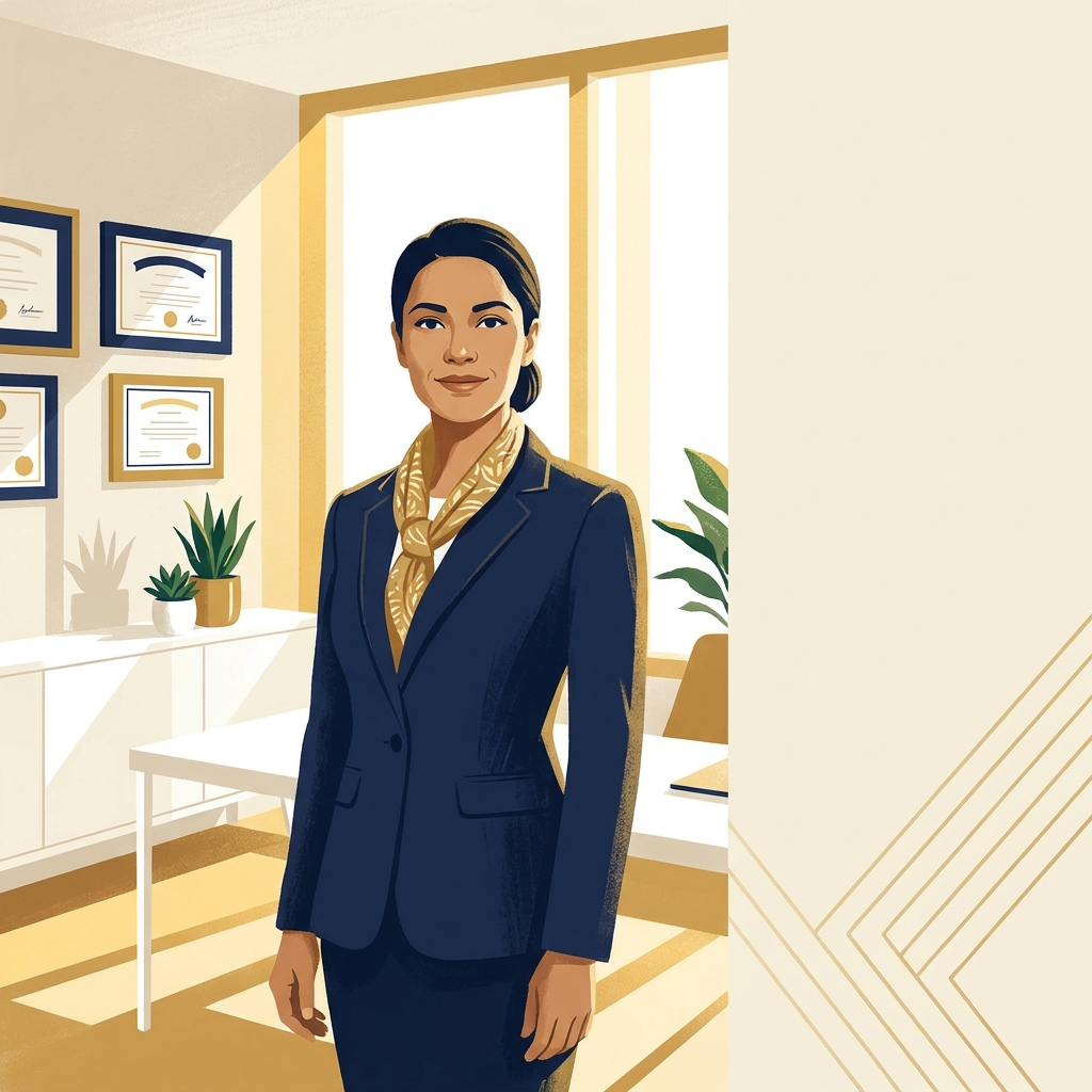 Confident physician in a modern private practice office representing the direct primary care model doctor guide transition