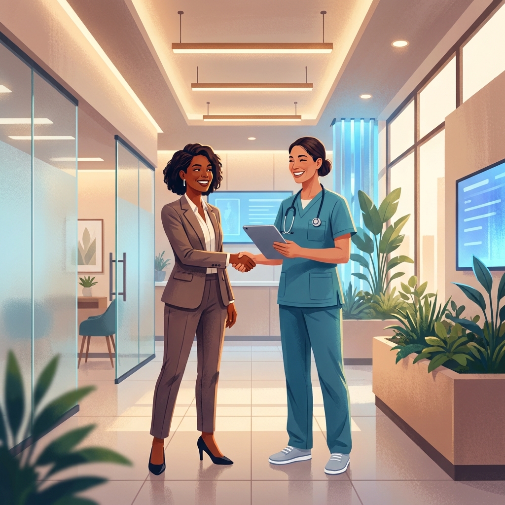 Patient consulting with a regenerative medicine provider in a modern, trusted clinic setting