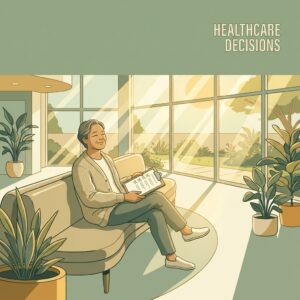 Person confidently reviewing a checklist in a modern detoxification center waiting room