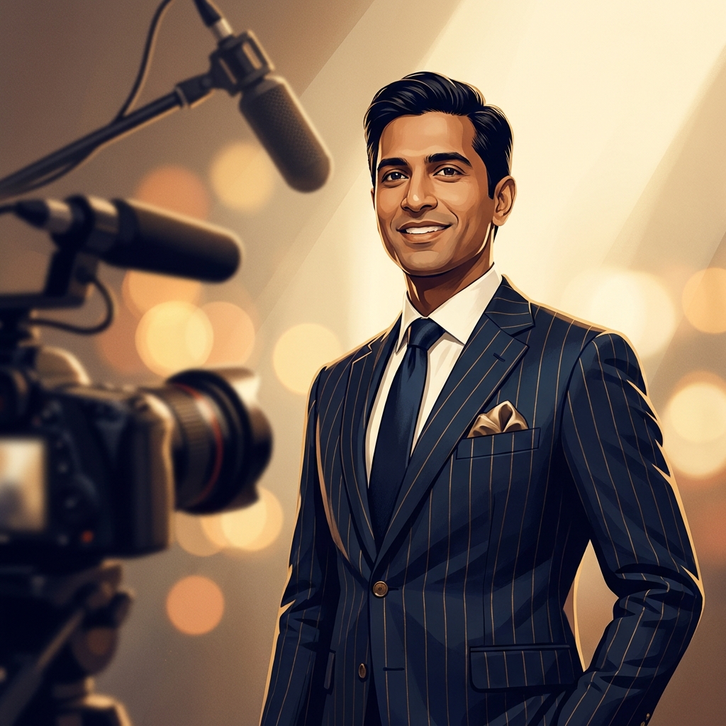 Confident doctor prepared for media spotlight, illustrating interview preparation tips for doctors entering media