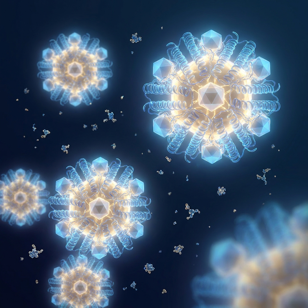Glowing molecular structures illustrating the potency difference in plasmalogen supplement dosage
