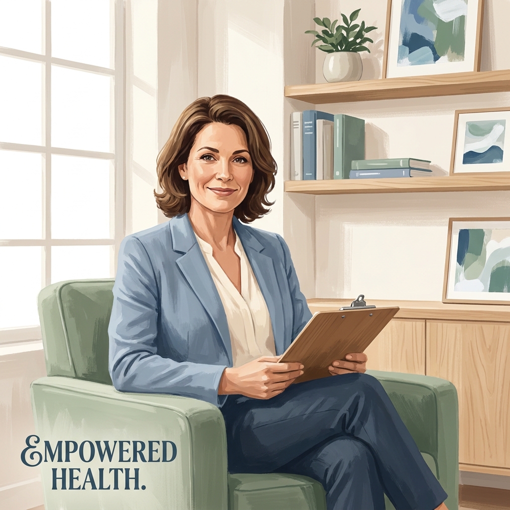 Confident patient using health decision making resources during a medical consultation