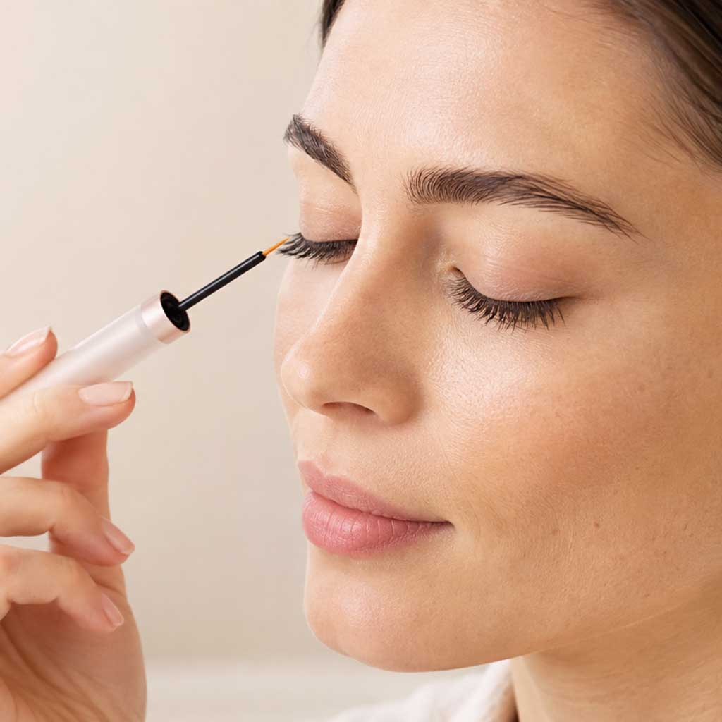 Gentle lash serum application