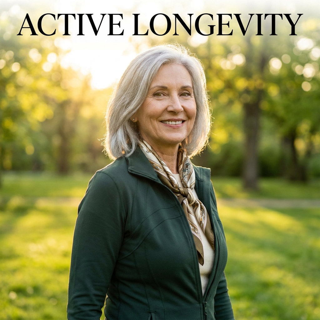 Confident older woman glowing with health outdoors, representing physician-backed aging gracefully health tips