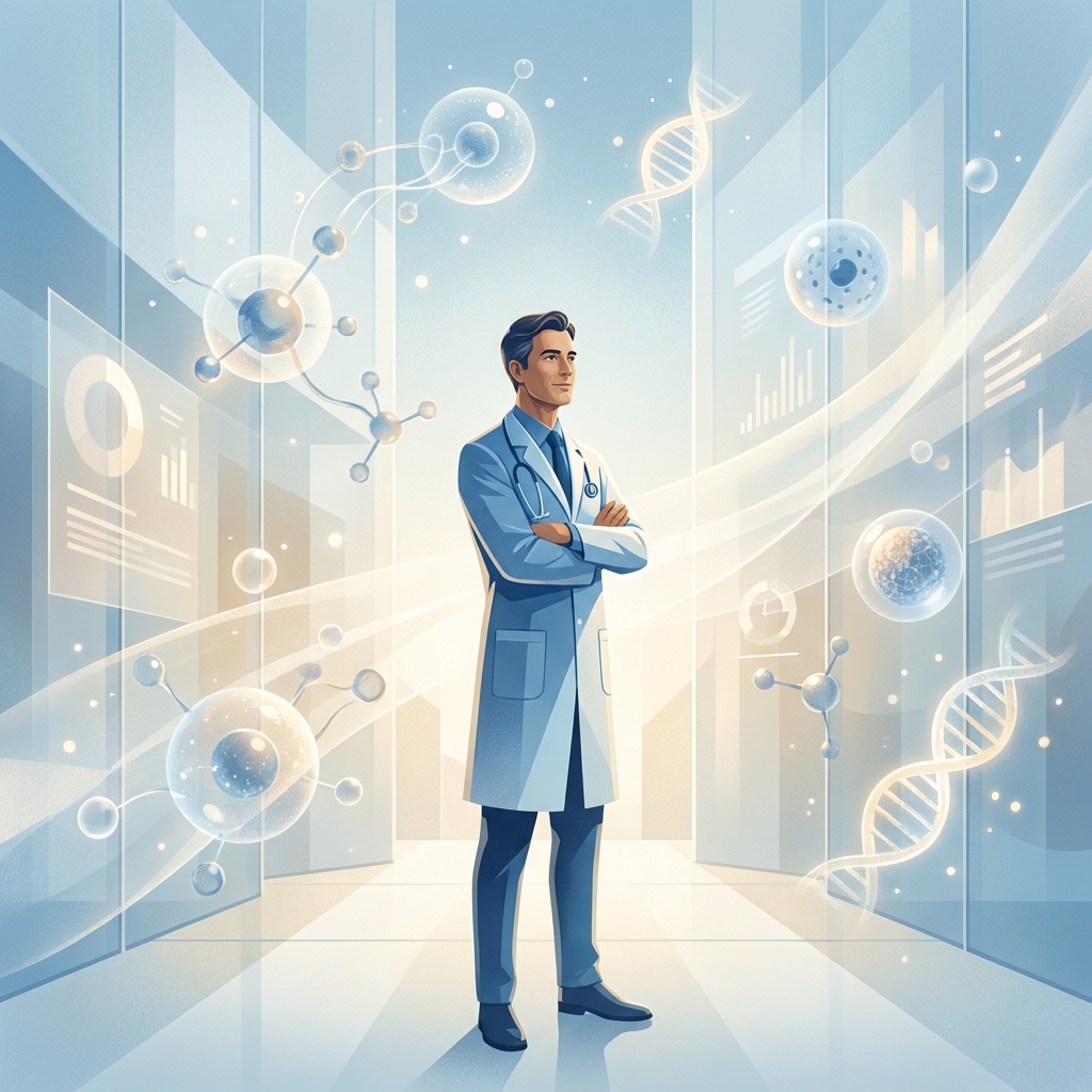 Doctor surrounded by glowing science visuals representing detox health science and what doctors actually say
