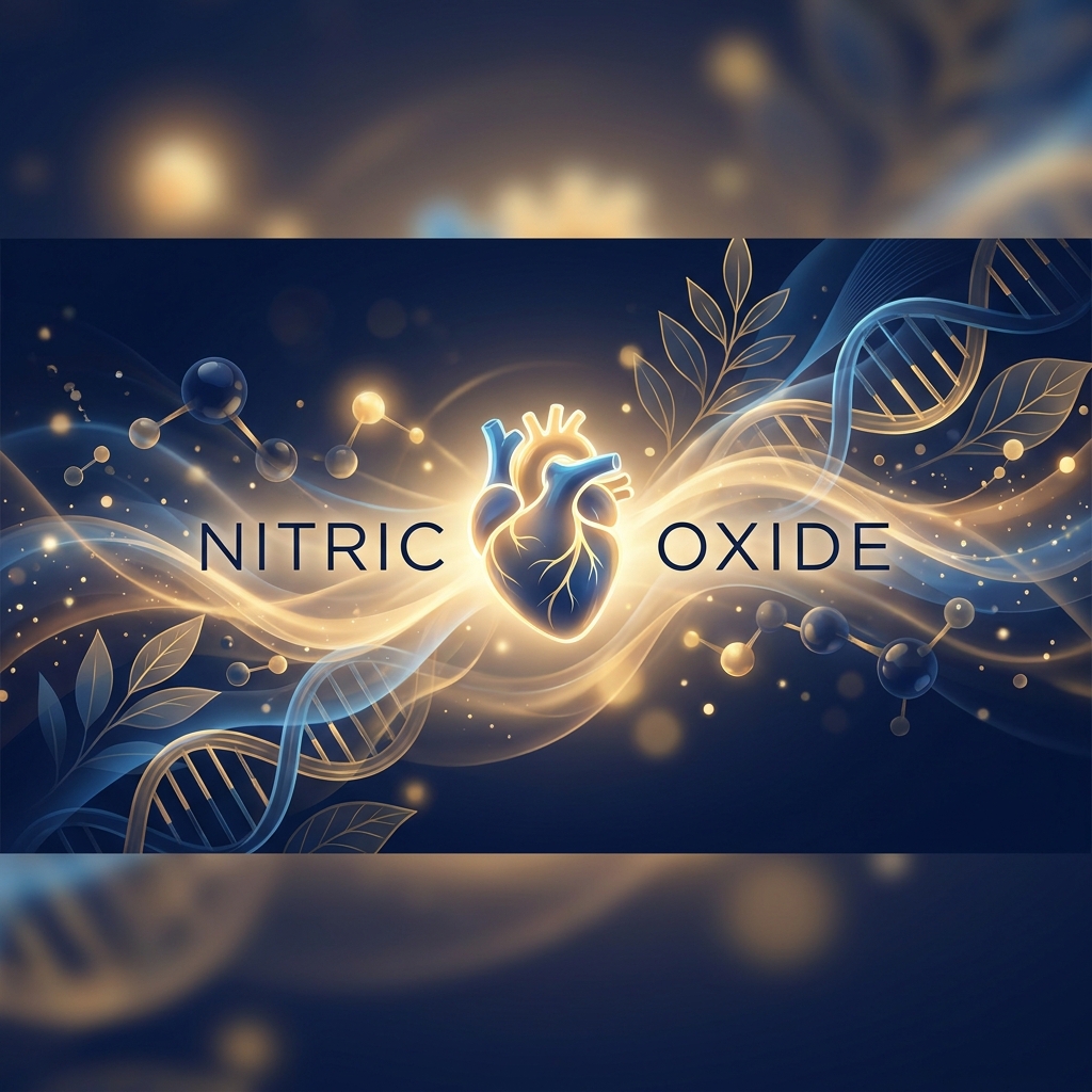 Glowing heart with molecular energy streams representing medical specialty spotlight on Cardio Miracle nitric oxide health science