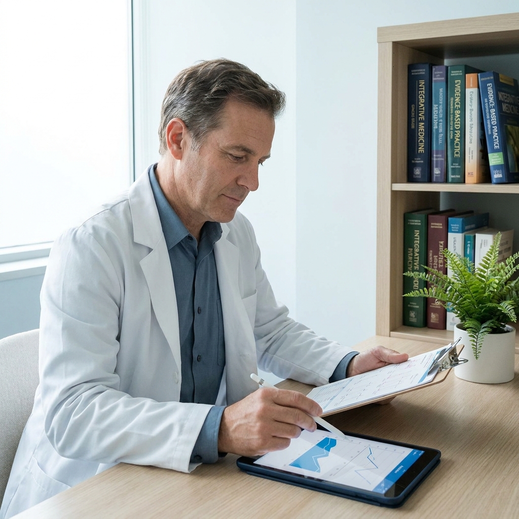 Doctor reviewing evidence to determine if functional medicine is legit