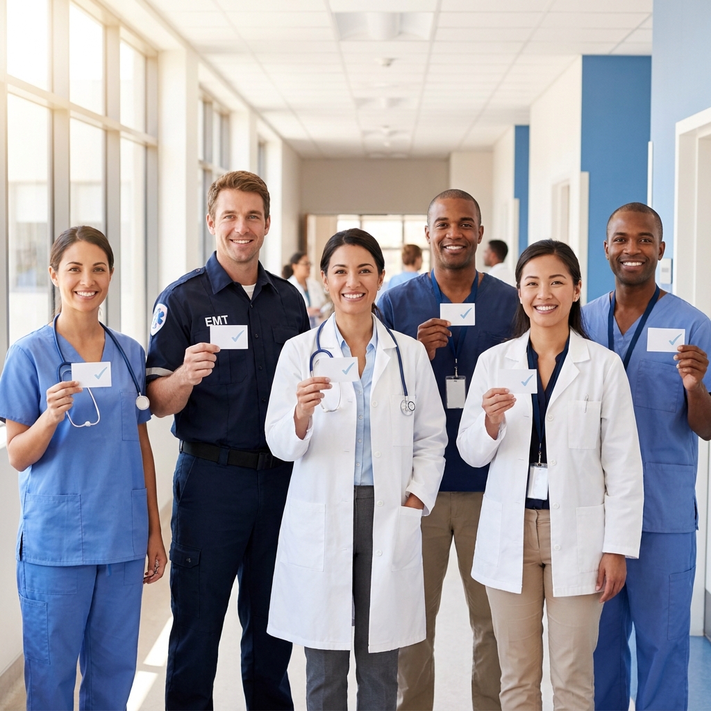 Healthcare team representing CPR for healthcare providers certification across roles