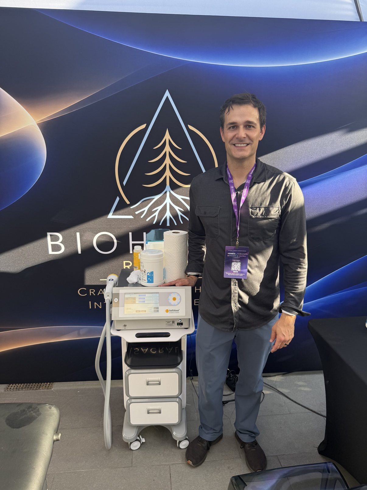 Biohacker Rehab booth at the Healthspan Summit 2026