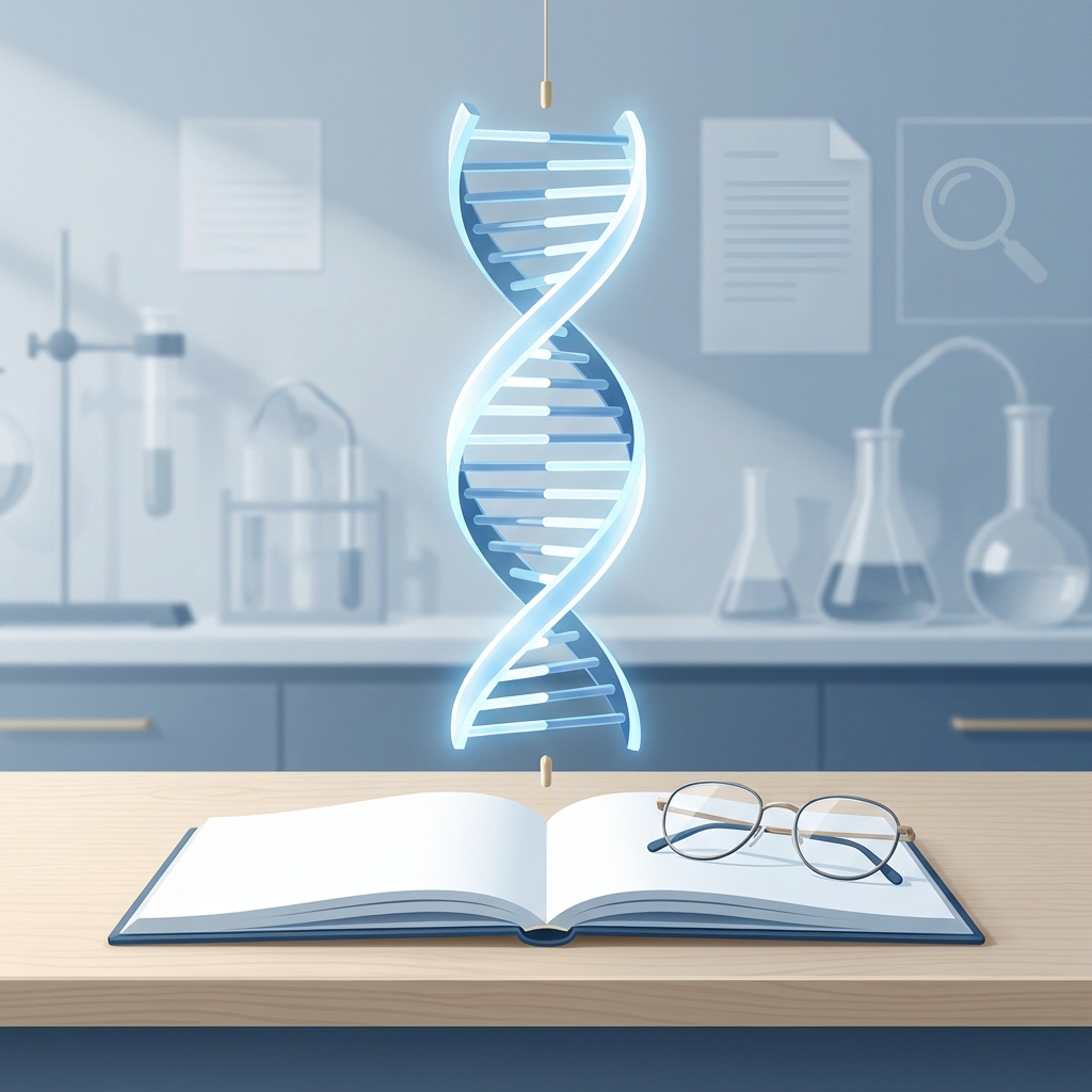 Abstract illustration symbolizing evidence-based evaluation of regenerative medicine peptide treatments