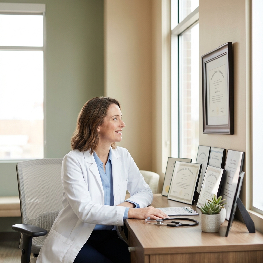 Doctor in consultation office representing verified integrative medicine doctors near me